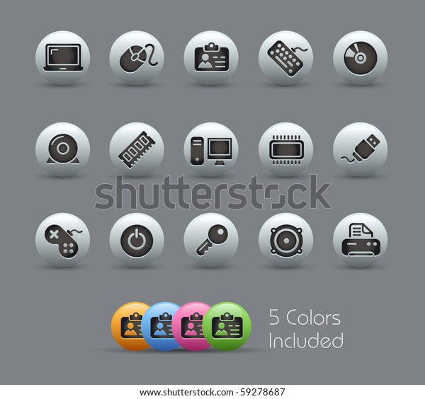 Computer\
& Devices // Pearly Series -------It includes 5 color versions\
for each icon in different layers\
---------
