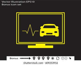 computer diagnostic machine, icon, vector illustration eps10