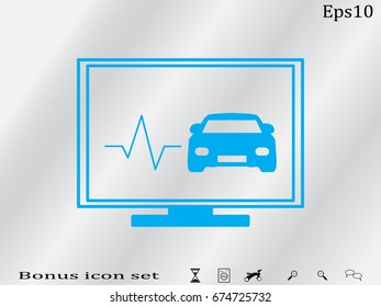 computer diagnostic machine, icon, vector illustration eps10