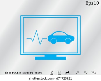 computer diagnostic machine, icon, vector illustration eps10