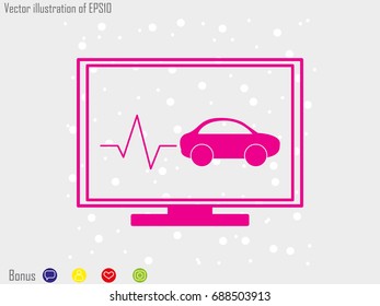 computer diagnostic machine, icon, vector illustration eps10