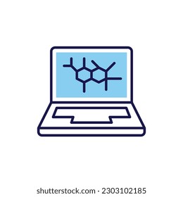 Computer Diagnostic related vector line icon. Laptop. Isolated on white background. Vector illustration. Editable stroke