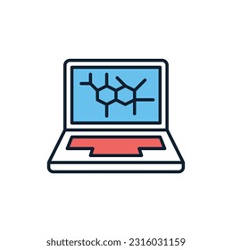 Computer Diagnostic related vector line icon. Laptop. Isolated on white background. Vector illustration. Editable stroke