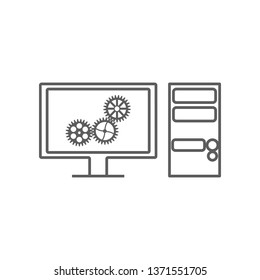 computer diagnostics of a car icon. Element of Car repear for mobile concept and web apps icon. Outline, thin line icon for website design and development, app development