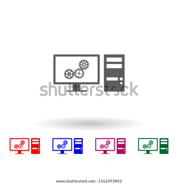 Computer diagnostics of a car multi color\
icon. Simple glyph, flat vector of car repear icons for ui and ux,\
website or mobile\
application