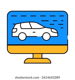 computer diagnostics of cars line icon vector. computer diagnostics of cars sign. isolated symbol illustration
