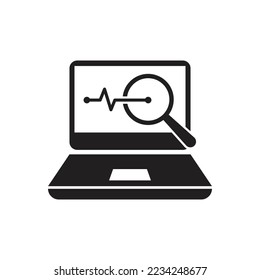 Computer diagnostics icon design, isolated on white background. vector illustration