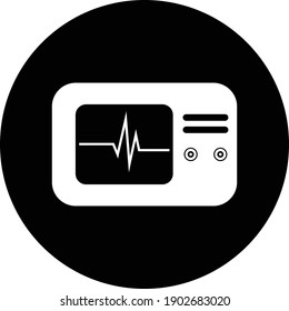 Symbol für die Computerdiagnose. EKG, Kardiologie, Herzschlag, Atmung, Pulssymbol.