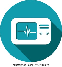 Computer diagnostics icon. ECG, cardiology, heartbeat, breathing, pulse Icon.