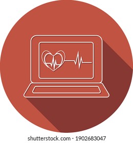 Icono de diagnóstico de equipo. ECG, cardiología, latido cardíaco, respiración, icono del pulso.