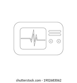 Computer diagnostics icon. ECG, cardiology, heartbeat, breathing, pulse Icon.