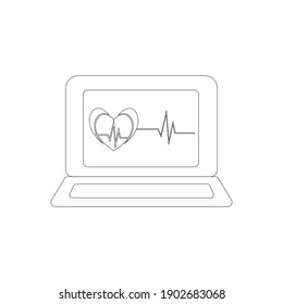 Icono de diagnóstico de equipo. ECG, cardiología, latido cardíaco, respiración, icono del pulso.