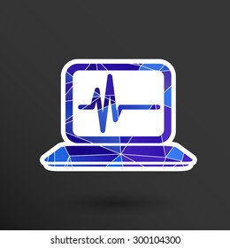 computer diagnostics icon laptop test isolated technical.