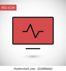 Computer diagnostics icon vector illustration. Linear symbol with thin outline. The thickness is edited. Minimalist style.