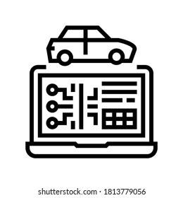 computer diagnostics line icon vector. computer diagnostics sign. isolated contour symbol black illustration