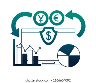 computer diagram chart currency coins foreign exchange