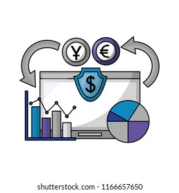 computer diagram chart currency coins foreign exchange