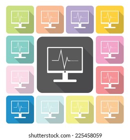 Computer diagram Icon color set vector illustration.