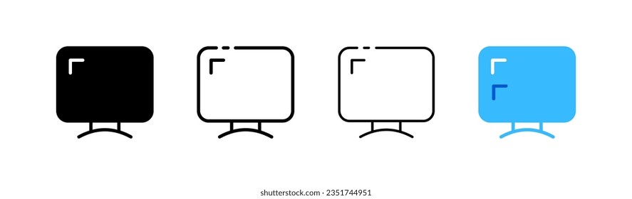 Computadora. Distintos estilos, color, icono de computadora, monitor de computadora. Iconos vectores.