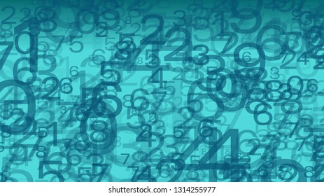 Computer digital data streaming, many transparent numbers