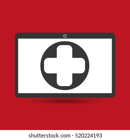computer digital healthcare cross vector illustration eps 10