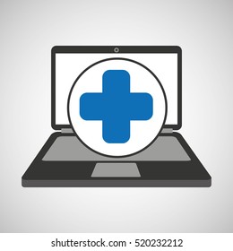 computer digital healthcare cross vector illustration eps 10
