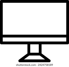 Icono de marketing digital de ordenador con estilo de contorno negro. ordenador, tecnología, portátil, pantalla, negocio, pc, internet. Ilustración vectorial
