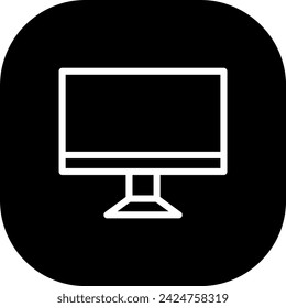 Icono de marketing digital de computadora con estilo de contorno de línea rellena negra. computadora, tecnología, laptop, pantalla, negocios, pc, internet. Ilustración vectorial