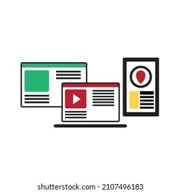 diseño de ilustraciones de marketing digital por computadora adecuado para diseño plano vectorial ilustración de marketing digital