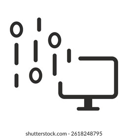 computer and digital technology icon, artificial intelligence, flat vector illustration on white background