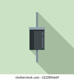 Computer diode icon flat vector. Semiconductor light. Electric component