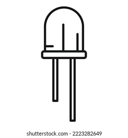 Computer diode icon outline vector. Semiconductor light. Electric component