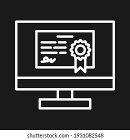Computer, diplome,online certificate, education icon vector image. Can also be used for online education. Suitable for use on web apps, mobile apps and print media.