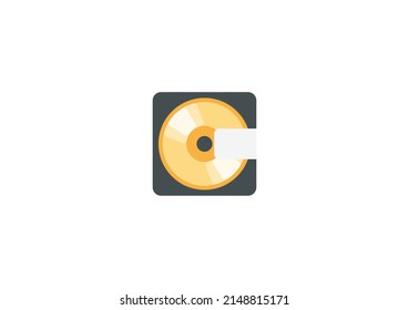 Computer Disk Vector Isolated Emoticon. Computer Disk Icon