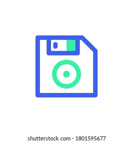 Computer diskette line icon. linear style sign for mobile concept and web design. Floppy disk outline vector icon. Symbol, logo illustration. Vector graphics