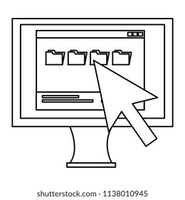 computer display with arrow cursor