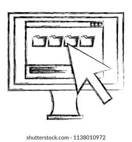 computer display with arrow cursor