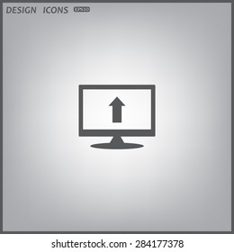 computer display. arrow indicates the direction. icon. vector design