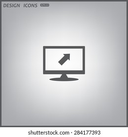 computer display. arrow indicates the direction. icon. vector design
