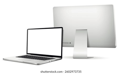 Computer display back side and laptop blank screen