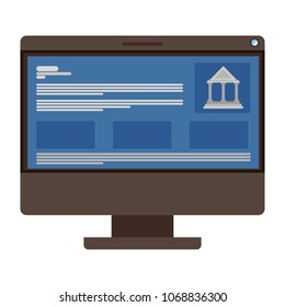 computer display with bank online