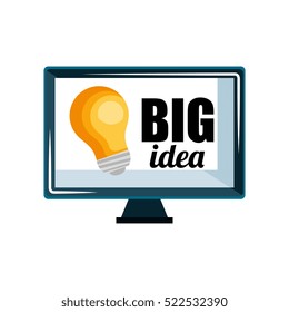 computer display with big idea message