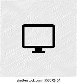 computer display -  black vector icon