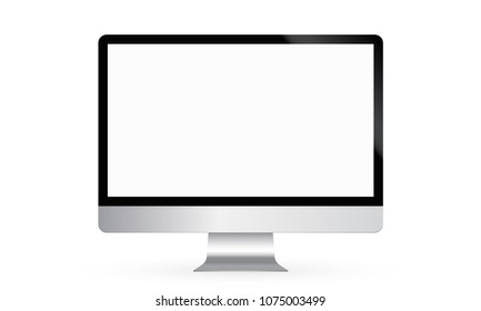 Computer Display Blank Screen Monitor Realistic Stock Vector (Royalty ...