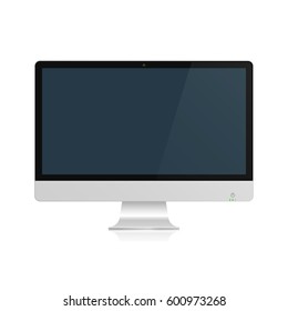 Computer display with blank screen. Vector isolated illustration.