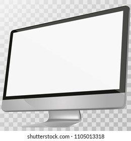 computer display with blank white screen isolated on a gray background