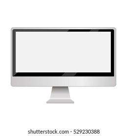 Computer Display With Blank White Screen Isolated On A White Background Eps 10