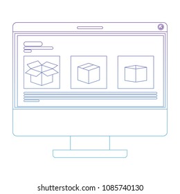 computer display with boxes