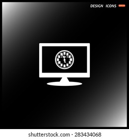 computer display. Calendar 2015  stylized clock with figures for the calendar business wall. icon. vector design