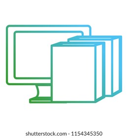 computer display with ebooks